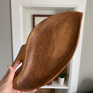 Vintage boho wood catch all tray